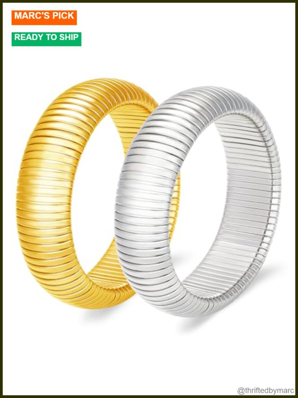 Chunky Stretch Snake Chain Bangle Bracelets Stack for Women